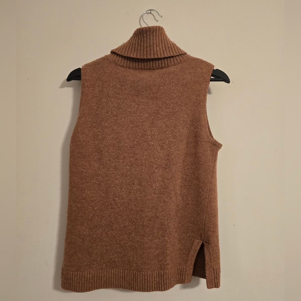 J. Crew Brown Sleeveless Turtleneck Sweater - Picture 3 of 3
